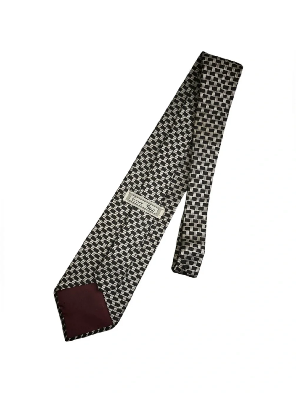 Black & Silver Woven Geometric Tie